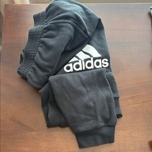 adidas Black Sweatpants with White Logo - Kids